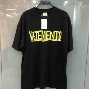 Vetements 월드 투어 티셔츠 여름 스프링 컨트리 프린트 티셔츠 남성 여성 대형 힙합 VTM TEE 210420