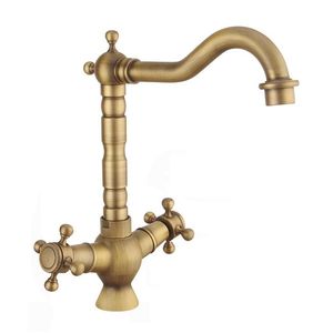 Kitchen Faucets Bathroom Tub Faucet,2 Handles Widespread Sink Faucet Antique Brass Basin Mixer Tap