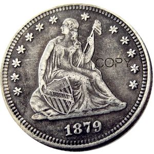 الولايات المتحدة 1845-1890 جالسًا ليبرتي سهم الدولار الحرفية المطلية بالفضة نسخ عملات معدنية يموت سعر المصنع