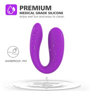 Portable Mini U Shape G-Spot Anal Double-Head Dildo Vibrator Sexig leksak för kvinnor par klitoris stimulator vagina fitta massager skönhet föremål