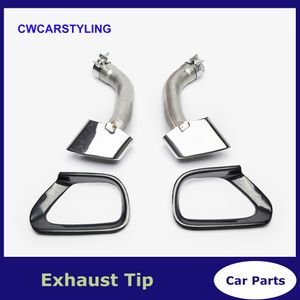 Top Quality 1 Set Exhaust Muffler Tip For BMW X5 E70 2009-2011 304 Stainless Steel Car Exhaust Pipe Square Tailpipe