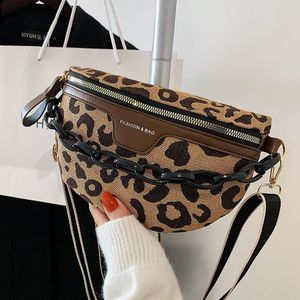 Taille Taschen Mode Designer Tasche Für Frauen Stein Muster Leopard Kette Fanny Pack Weibliche Bauch Band Schulter Gürtel BagWaist