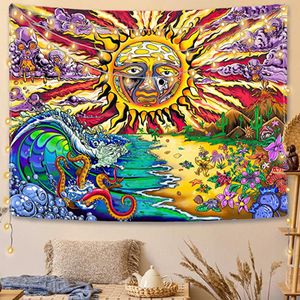 Blanket Mandala Tapestry White Black Sun and Moon Wall Hanging Tarot Hippie Wall Tapestrys Home Dorm Pack Inventory Wholesale