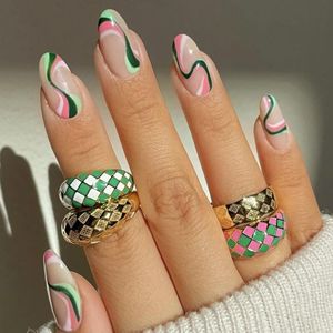 Cluster Rings Creative Colorful Enamel Bread Checkered Vintage Drip Oil Geometric Pattern For Women Fashion Jewelry Gifts 2022