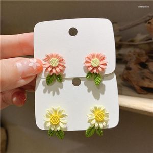 Studdesign Fashion Jewelry Sweet Contrast Color Paint Daisy Flower Earrings Student Women Summer Style Beach Party Earringsstud Odet22 Farl