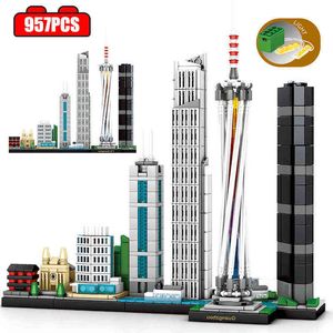 Stad Street View beroemde Guangzhou Landmark Building Block Led Light Architecture Skyline Bricks Toy For Kids Gifts T230103