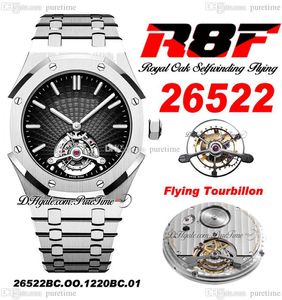 R8F 2652 Ekstra İnce Elde Zarar Tourbillon Mens Watch 41mm SIHH Mekanik Füme Gri Diyal Paslanmaz Çelik Bilezik Süper Edition Pureitme D4