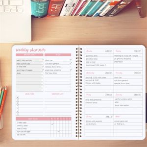 Günlük Haftalık Planlayıcı Tarihsiz Gündem Spiral Defter 52 Hafta Diary Organizatör Kitap Çizelgesi Okul Ofis Kurtarıcı Malzemeleri 220722