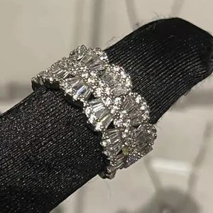 Fashion Female Crystal Zircon Ring Luxury Original S925 Tibetan Silver Engagement Ring Wedding Band For Women