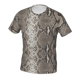 Erkek T-Shirt Yılan Derisi Python T-Shirt Klasik Sahte Hayvan Derisi Baskı Harika T Shirt Yuvarlak Yaka Yenilikçi Tee Gömlek Yaz Erkekler Grafik Tees