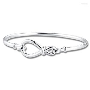 Moments Bangles Women 925 Sterling Silver Infinity Knot Charm Bangle Bracelet Femme Fashion Jewelry Brazalete Pulseras Inte22