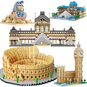 Colosseum Louvre Museum Sphinx Diamond Building Micro Blocks Capitol City Bricks Paris Eiffel Tower London Big Ben Architecture 220715