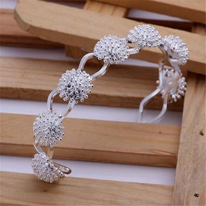 Blangle Factory Direct 925 Stamp Silver Color Fireworks Bracelets for Women Regolable Fine Jewelry Fashion Fase Wedding Giftsbangle