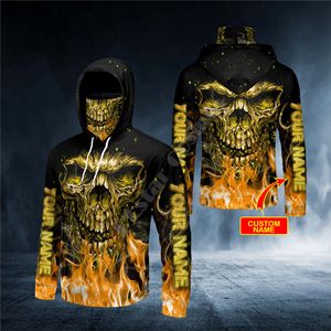 Gold Plstar Cosmos Vampires Skull Custom You Nome 3D Imprimir Bandana Hoodie Us Size Women Women For Men Máscara de pulôver casual 220714