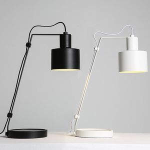 Table Lamps Lamp LED Desk Light Home Bedroom Living Room Decoration Bedside Metal White Black Wrought Iron Reading LampTable