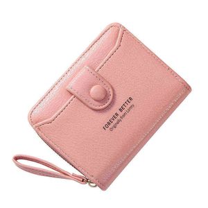Kvinnor plånbok varumärke kort kopplingspåse pengar små vik läder kvinnlig korthållare carteira 220628