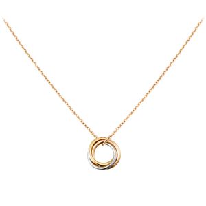 Classic Design Cubic Zirconia Triple Trinity Necklace Pendant Women Girls 316L Titanium Steel Wedding Designer Jewelry Collares Collier Gold