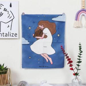 Taquestres mini adorável pano de parede fofo tapeçaria pendurada desenho animado menina quarto decoração decoração da sala de estar