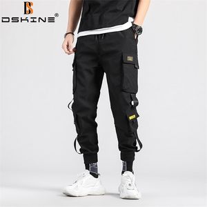 Mężczyźni Spodnie Czarny Hip Hop Streetwear Cargo Jogger Spodnie dresowe Harajuku Koreański Moda Dorywczo Spodnie Marka Slim Męskie 220330