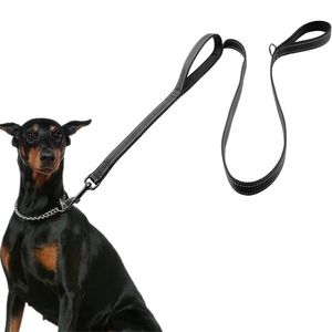 Long Reflective Dog Leash for Medium Large s Double Handle Lead Greater Control Safety Heavy Duty Training leash LJ201112