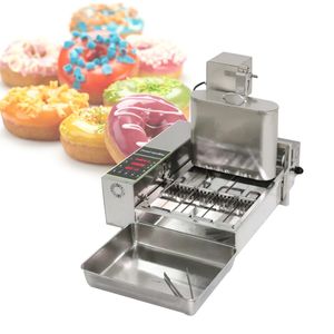 Four-row electric heating donut machine commercial stainless steel automatic doughnut fryer machine