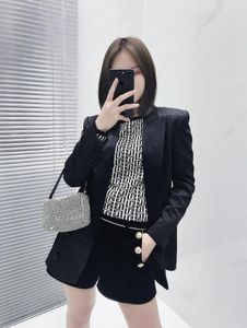 Women's Two Piece Pants Autumn Luxury 2022FW Suits Women Black Shoulder Padded Blazer Jacket With Casual Long Trouse Female Fashion Sets Gdn