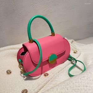 Akşam çantaları kontrast renkler küçük pu deri çanta omuz kadınlar için omuz trend crossbody kadın tote çanta Bolso mujerevening