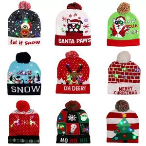 LED Funny Christmas Hat Novelty Light-Up Colorida Beanie Tap Gaanie Fiesta de Navidad FY4946 0502