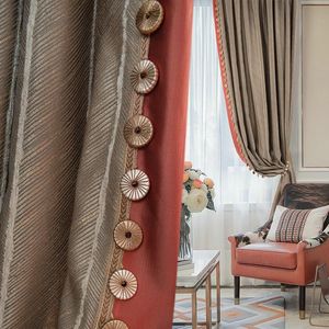 Perde Drapes Oturma Yemek Odası İçin Perdeler Yatak Odası Amerikan Zemin Renk Modern Basit Stil Dikiş Özelleştirme Pencereleri