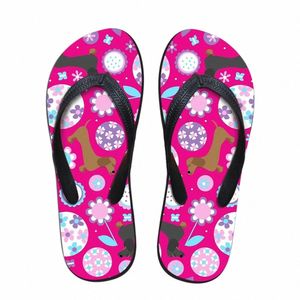 Kapcie Dostosowany Jamnik Ogród Party Marka Projektant Dorywczo Damskie Kapcie Papierów Pluszcze lato Moda Flip Flip Flops Dla Damskich Sandals T4BD #