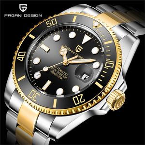 PAGANI2019 Design Brand Luxury Men Watches Automatic Black Watch Men Stainless Steel Waterproof Business Sport Mechanical T200311