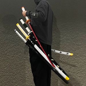 104cm demon slayer katana kamado tanjirou bambu sv￤rd anime cosplay prop tr￤ vapen modell barn g￥va ninja blad katana dekor