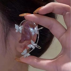 Butterfly Ear Clips Without Piercing For Women Sparkling Zircon Ear Cuff Clip Earrings Wedding Party Jewelry Gifts