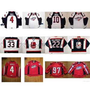 Nik1 4 Taylor Hall OHL Windsor Spitfires hockey jersey Custom any name and number 33 John Scott Dickson 22 Paul Giallonardo 7 Steve Downie 24