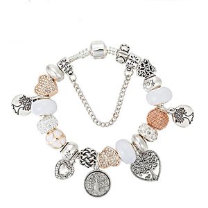 925 Silver Charm Bracelets heart Charms and Key Pendant for Pandora Charm Bracelets