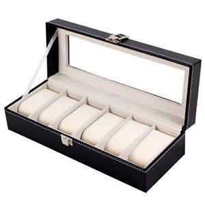 1 2 3 5 6 Grids Watch Box PU Leather Case Holder Organizer Storage for Quartz es Jewelry es Display Gift 220617