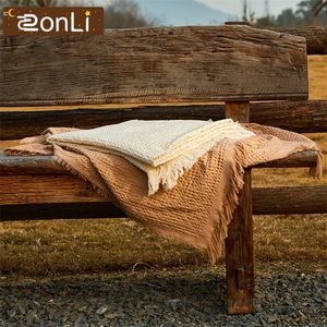 ZonLi Winter Thick Blankets Solid Color Soft Sofa Blanket Bed Cover Portable Travel Fleece Warm Blankets Bedspread Duvet Bedding 220527