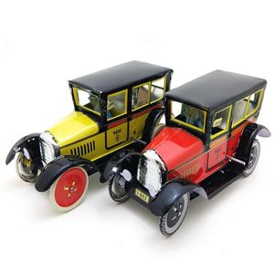 Wholesale wind up a toy car resale online - Classic Taxi Tin Wind Up Clockwork Toys Car Model Wind up Toy for Children Adults Educational Collection Gift