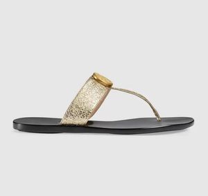 Erkek ve Bayan Sandal Flip Flops Flats moda siyah marmont deri tanga sandalet yetişkinler unisex plaj nedensel terlik boyutu Euro 35-45