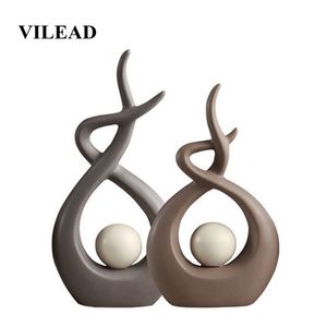 Vilead 27.5cm 31cm seramik soyut küçük figürinler Yaratıcı İskandinav süslemeleri kitaplık TV Dolap Oturma Odası Sundurma Süslemeleri Y200106