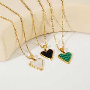 Fashion Necklace Female Enamel Retro Versatile Heart Pendant Sweater Chain Simple Light Luxury Clavicle Chain