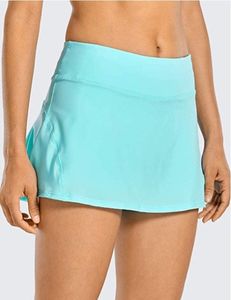 2022 Tennis Skirts Pleated Yoga Skirt Gym Clothes Women Running Fitness Golf Pants Shorts Sports Back Waist Pocket Zipper