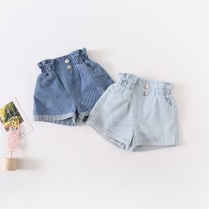 Summer Arrival korean style cotton pure color high waist all-match fashion short pants for cute sweet baby girls 210303