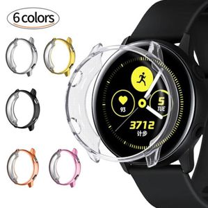 Elektropläterade klockband som är lämpliga för Samsung Galaxy Watch Active TPU Protective Shell Smartwatch Screen Protector Cover