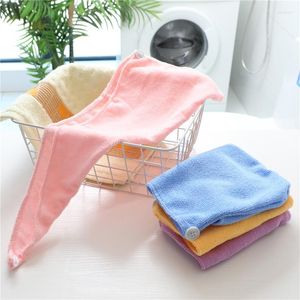 Ręcznik 1pcs Kobiet włosy Suszenie kapelusz Szybka suszona kąpiel Mikrofibra Solid Super Absorption Turban Dry Captowel