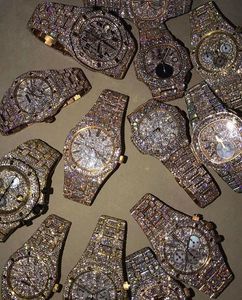 2023Luxury Mens Watches 4130 Ruchy zegarki dla mężczyzn 3255 Montre de Luxe Iced Watch Mosang Stone Moissanite Diamond Watchs Mechanika na rękę
