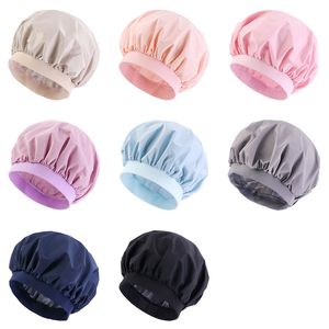 Cappello da bagno elastico impermeabile a colori solidi per donne cappellini per la testa di testa per cuffie per la cura dei capelli Accessori di moda Accessori