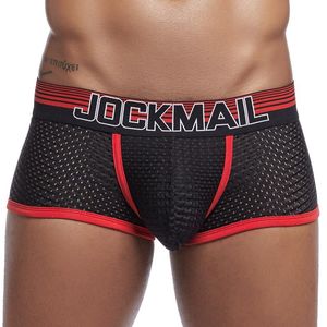 Mutande Intimo da uomo in maglia sexy Vita bassa Plus Size Boxer Slip Nylon a contrasto Maschio Gay Jockstraps Ragazzo perizoma Mutande