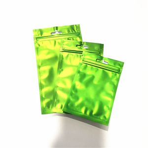 Matgroene aluminiumfolie Foly Voedselopslag Zapperzakken Voorafhangende Mylar Foly Packing Pouch voor koffiemoeren Folie Baggies T2