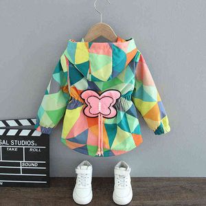 2021 Spring Summer Autumn Girls Fashion Thin Flower Hoodie Baby Kids Children Sweet Jacket J220718